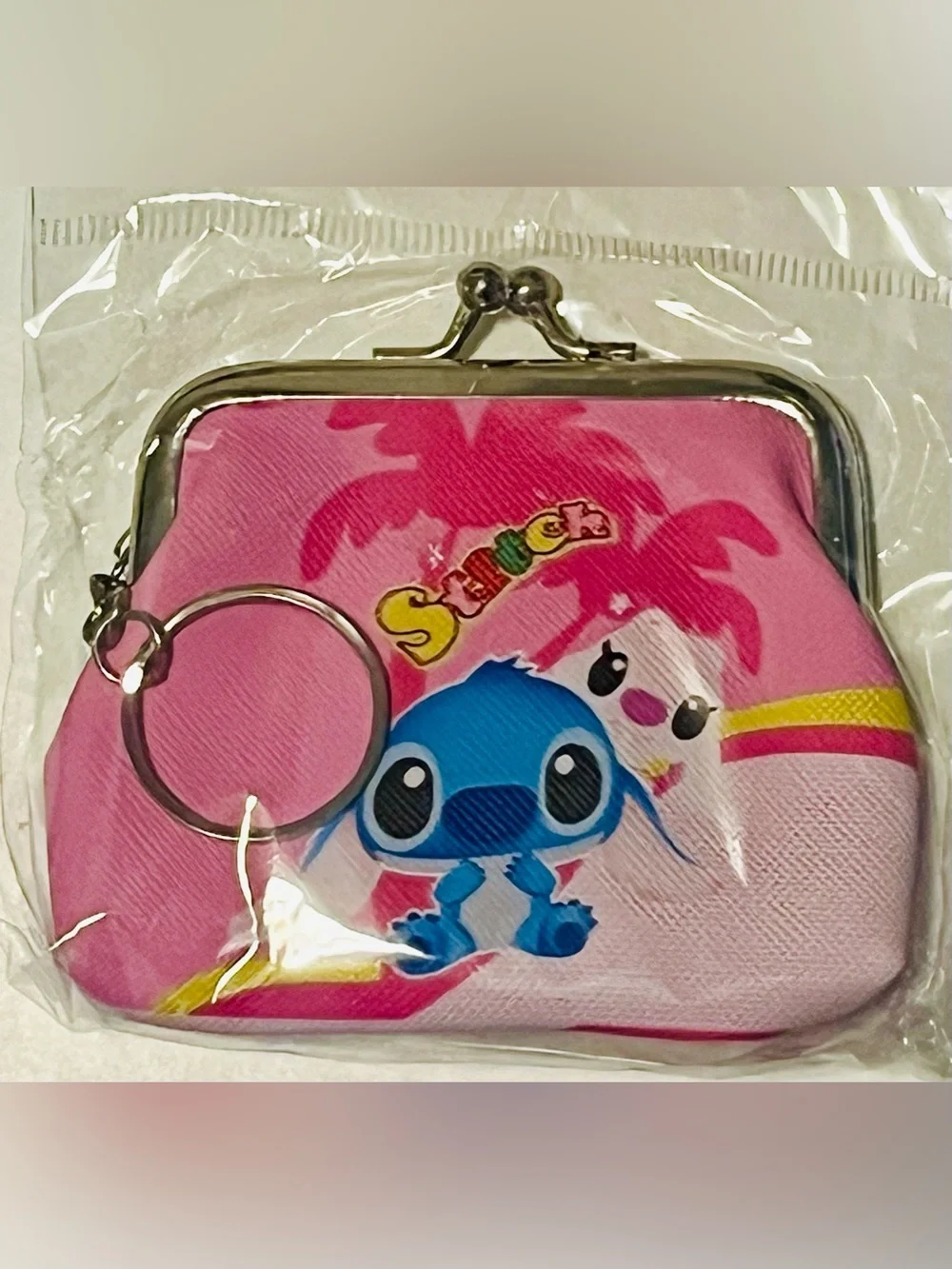 Stitch Pink Coin Purse Keychain